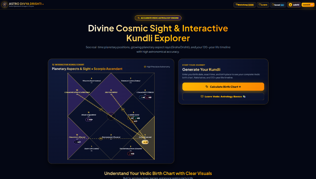 Astro Divya Drishti – Astronomical Computation & Aspect Engine